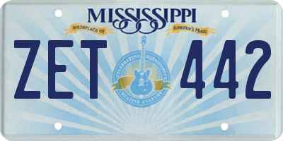 MS license plate ZET442