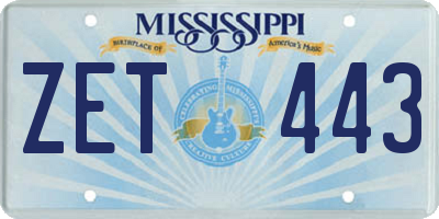 MS license plate ZET443