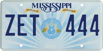 MS license plate ZET444