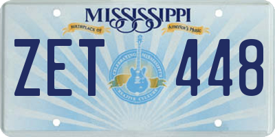 MS license plate ZET448