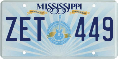 MS license plate ZET449