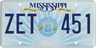MS license plate ZET451