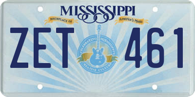 MS license plate ZET461