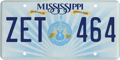MS license plate ZET464