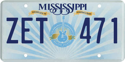 MS license plate ZET471