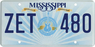 MS license plate ZET480
