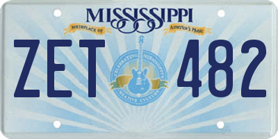 MS license plate ZET482