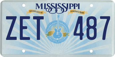 MS license plate ZET487