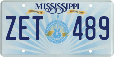 MS license plate ZET489