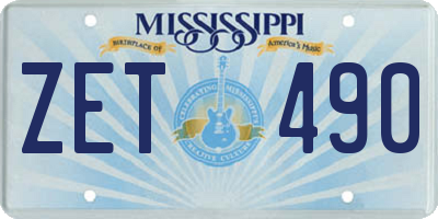 MS license plate ZET490