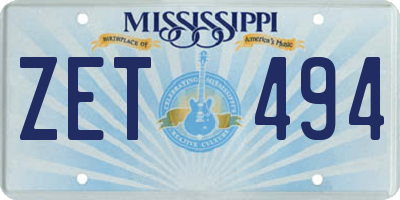MS license plate ZET494