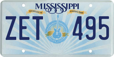 MS license plate ZET495