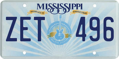 MS license plate ZET496