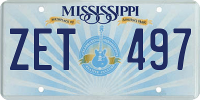 MS license plate ZET497