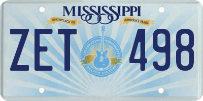 MS license plate ZET498