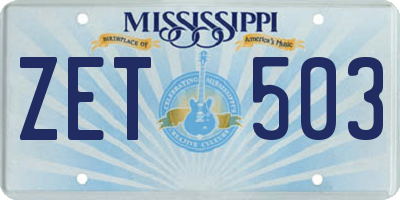 MS license plate ZET503