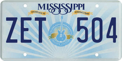 MS license plate ZET504