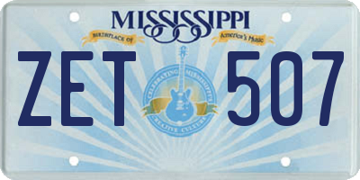 MS license plate ZET507
