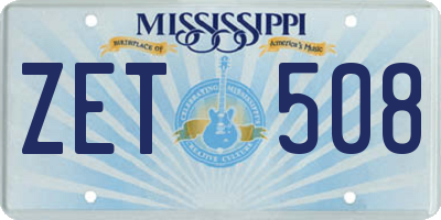 MS license plate ZET508