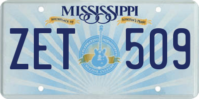 MS license plate ZET509