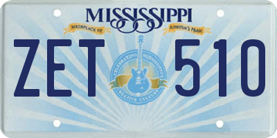 MS license plate ZET510