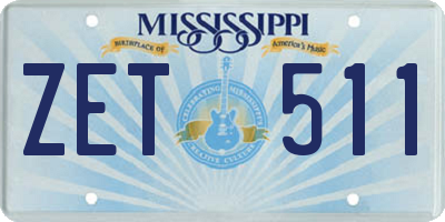 MS license plate ZET511