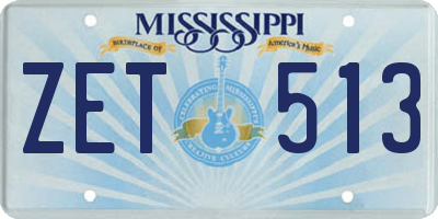 MS license plate ZET513