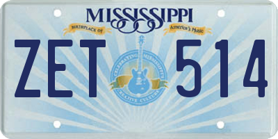 MS license plate ZET514