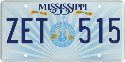 MS license plate ZET515