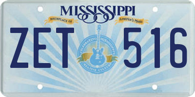 MS license plate ZET516