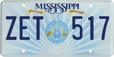 MS license plate ZET517