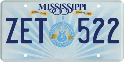 MS license plate ZET522