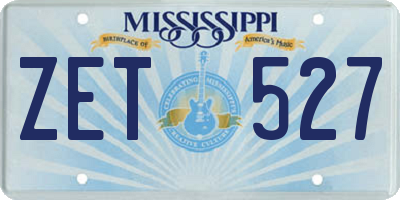 MS license plate ZET527