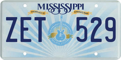 MS license plate ZET529