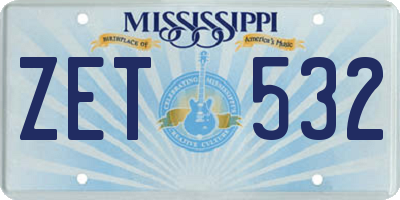 MS license plate ZET532