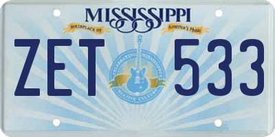 MS license plate ZET533