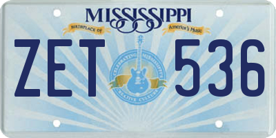 MS license plate ZET536