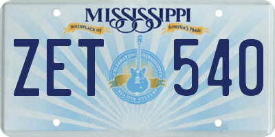 MS license plate ZET540