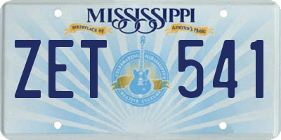 MS license plate ZET541