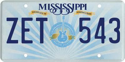 MS license plate ZET543