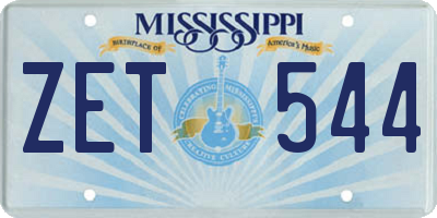MS license plate ZET544