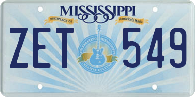 MS license plate ZET549