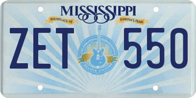 MS license plate ZET550