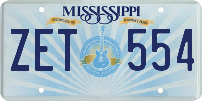 MS license plate ZET554