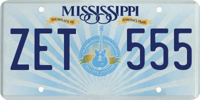MS license plate ZET555