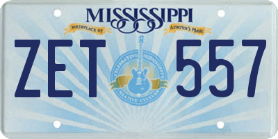 MS license plate ZET557