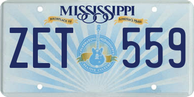 MS license plate ZET559