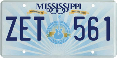 MS license plate ZET561
