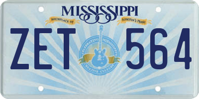MS license plate ZET564