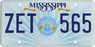 MS license plate ZET565
